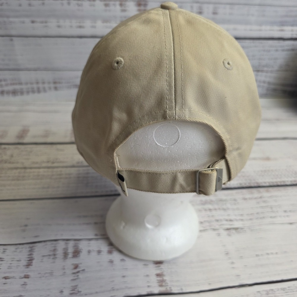 Adidas Oval Logo Beige Ball Cap Hat Adjustable Baseball Dad 90s Strap Back - Picture 4 of 8